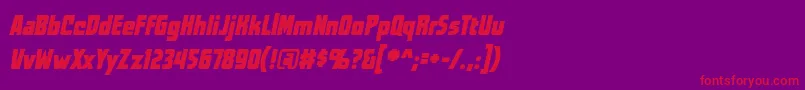 WorldsatwarbbItal Font – Red Fonts on Purple Background