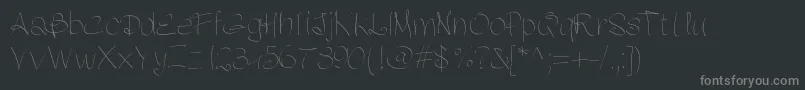Шрифт Pwfluidhand – серые шрифты на чёрном фоне