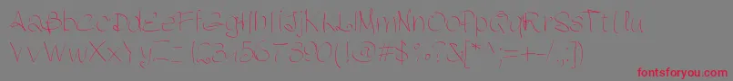 Pwfluidhand-Schriftart – Rote Schriften auf grauem Hintergrund