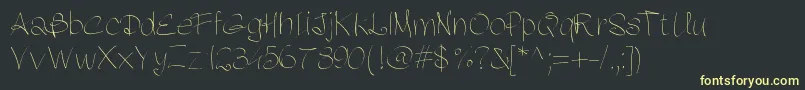 fuente Pwfluidhand – Fuentes Amarillas Sobre Fondo Negro