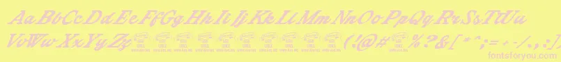 ShenandoahPersonaluse-fontti – vaaleanpunaiset fontit keltaisella taustalla