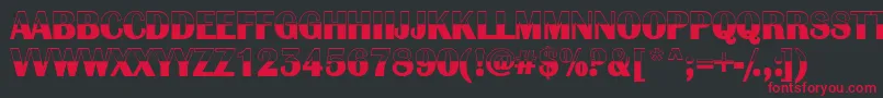 フォントAlbionicbwRegular – 黒い背景に赤い文字