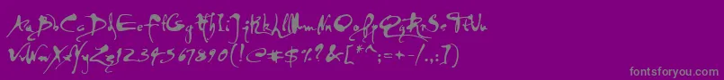 フォントPfdavinciscriptproInked – 紫の背景に灰色の文字