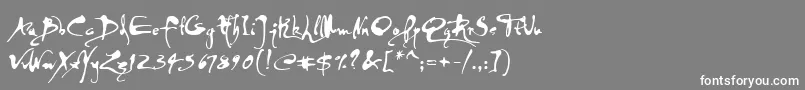 フォントPfdavinciscriptproInked – 灰色の背景に白い文字