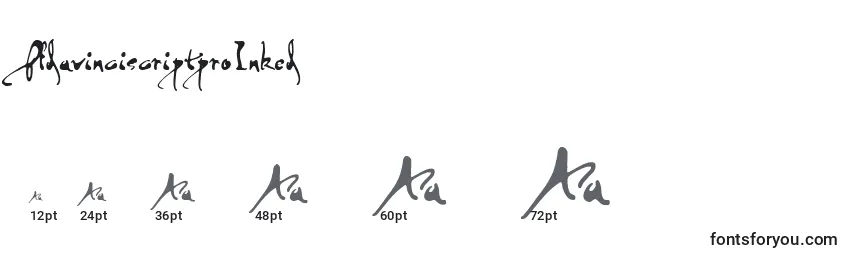 Größen der Schriftart PfdavinciscriptproInked