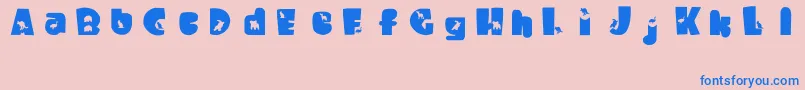 WaltzingMatilda Font – Blue Fonts on Pink Background