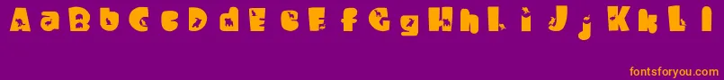 WaltzingMatilda Font – Orange Fonts on Purple Background