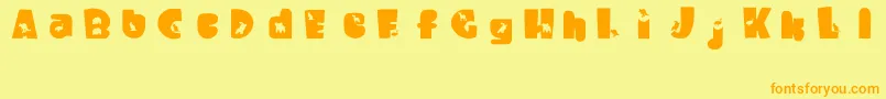 WaltzingMatilda Font – Orange Fonts on Yellow Background