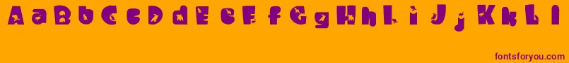 WaltzingMatilda Font – Purple Fonts on Orange Background