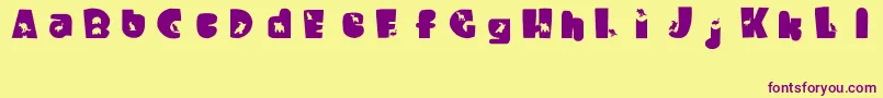 WaltzingMatilda Font – Purple Fonts on Yellow Background
