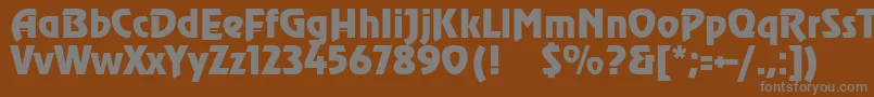 フォントSanasoftHeadline.Kz – 茶色の背景に灰色の文字