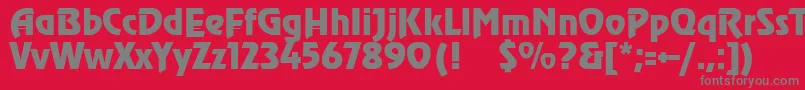 SanasoftHeadline.Kz-fontti – harmaat kirjasimet punaisella taustalla