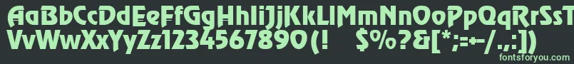 フォントSanasoftHeadline.Kz – 黒い背景に緑の文字