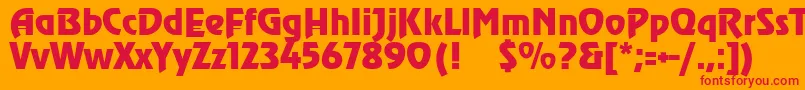 フォントSanasoftHeadline.Kz – オレンジの背景に赤い文字