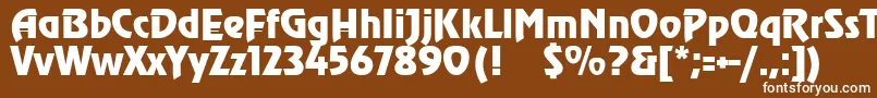 フォントSanasoftHeadline.Kz – 茶色の背景に白い文字