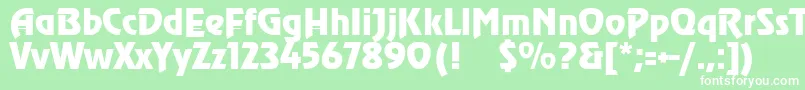 SanasoftHeadline.Kz-Schriftart – Weiße Schriften auf grünem Hintergrund