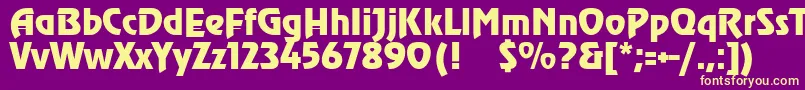 SanasoftHeadline.Kz Font – Yellow Fonts on Purple Background