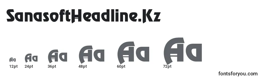 Размеры шрифта SanasoftHeadline.Kz