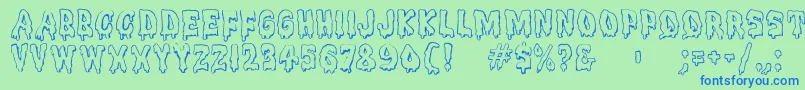 Meltdownmf Font – Blue Fonts on Green Background