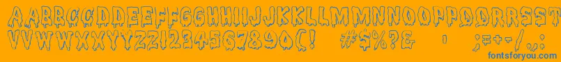 Meltdownmf Font – Blue Fonts on Orange Background