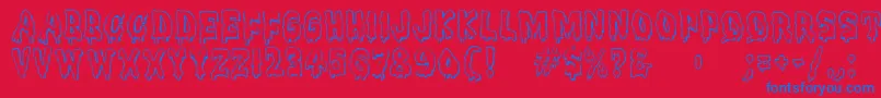 Meltdownmf Font – Blue Fonts on Red Background