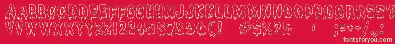 Meltdownmf Font – Green Fonts on Red Background