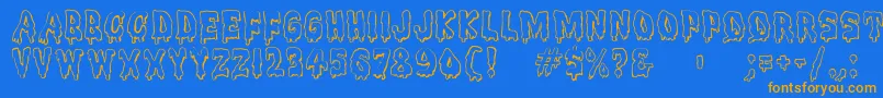 Meltdownmf Font – Orange Fonts on Blue Background