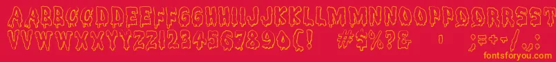 Meltdownmf Font – Orange Fonts on Red Background