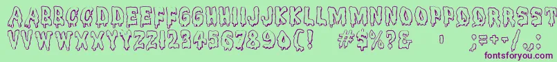 Meltdownmf Font – Purple Fonts on Green Background