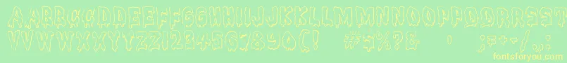Meltdownmf Font – Yellow Fonts on Green Background