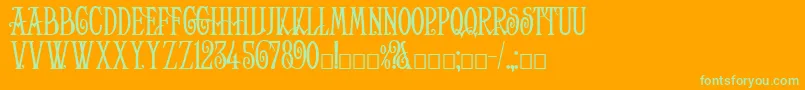 Helena Font – Green Fonts on Orange Background