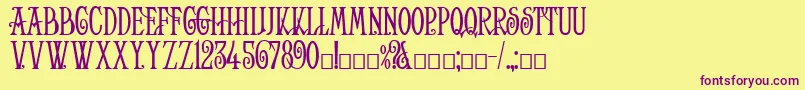 Helena Font – Purple Fonts on Yellow Background