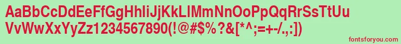 HelveticaNarrowCeBold Font – Red Fonts on Green Background