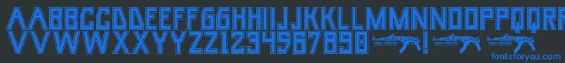 UmarCollege Font – Blue Fonts on Black Background