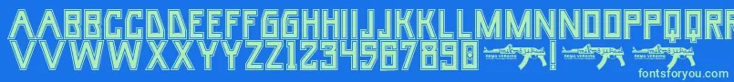 UmarCollege Font – Green Fonts on Blue Background