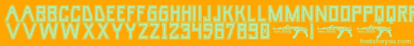 UmarCollege Font – Green Fonts on Orange Background