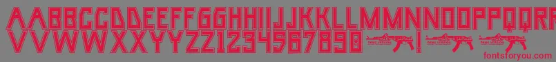 UmarCollege Font – Red Fonts on Gray Background