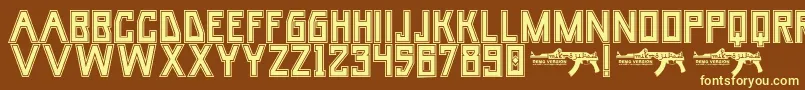 UmarCollege Font – Yellow Fonts on Brown Background