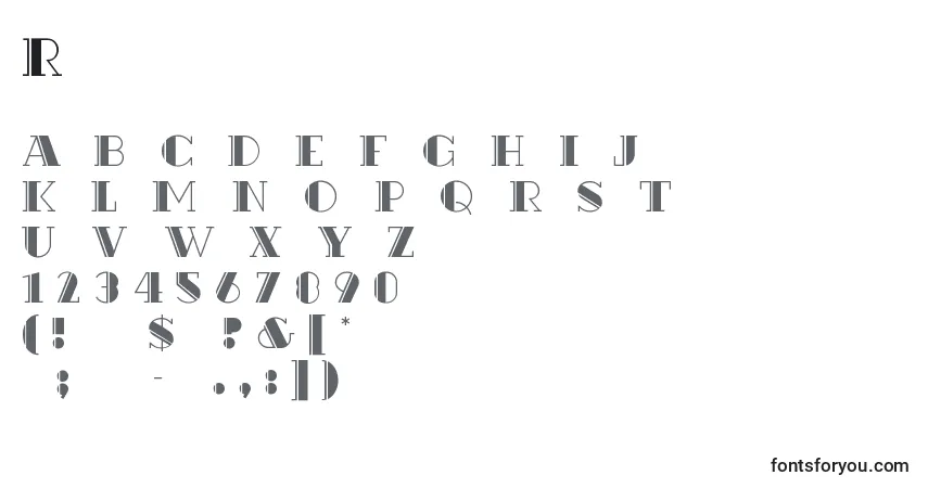 Rialto-fontti – aakkoset, numerot, erikoismerkit