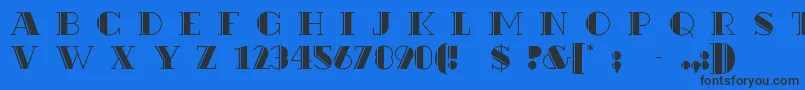 Rialto-Schriftart – Schwarze Schriften auf blauem Hintergrund