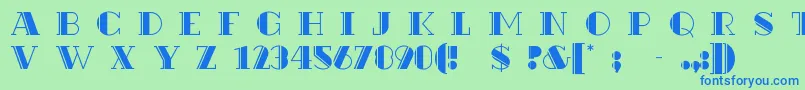 Rialto-fontti – siniset fontit vihreällä taustalla