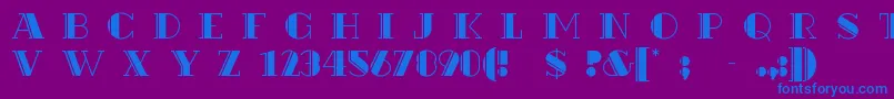 Rialto-Schriftart – Blaue Schriften auf violettem Hintergrund