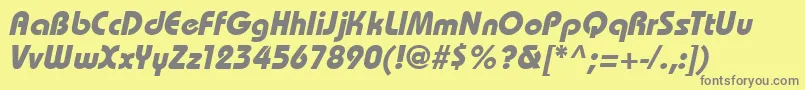 BahamasBoldItalic Font – Gray Fonts on Yellow Background