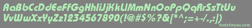 BahamasBoldItalic Font – Green Fonts on Gray Background