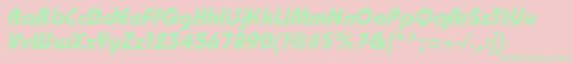 BahamasBoldItalic Font – Green Fonts on Pink Background