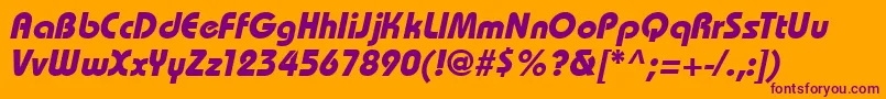 BahamasBoldItalic Font – Purple Fonts on Orange Background