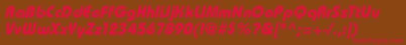 BahamasBoldItalic Font – Red Fonts on Brown Background