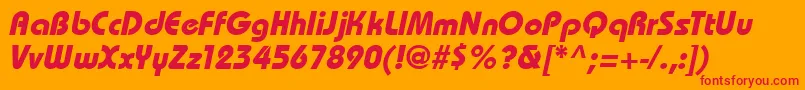 BahamasBoldItalic Font – Red Fonts on Orange Background