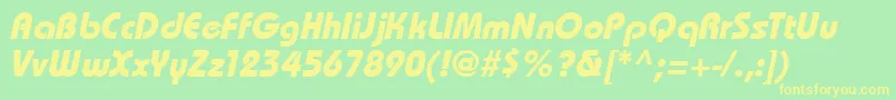 BahamasBoldItalic Font – Yellow Fonts on Green Background