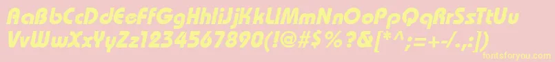 BahamasBoldItalic Font – Yellow Fonts on Pink Background